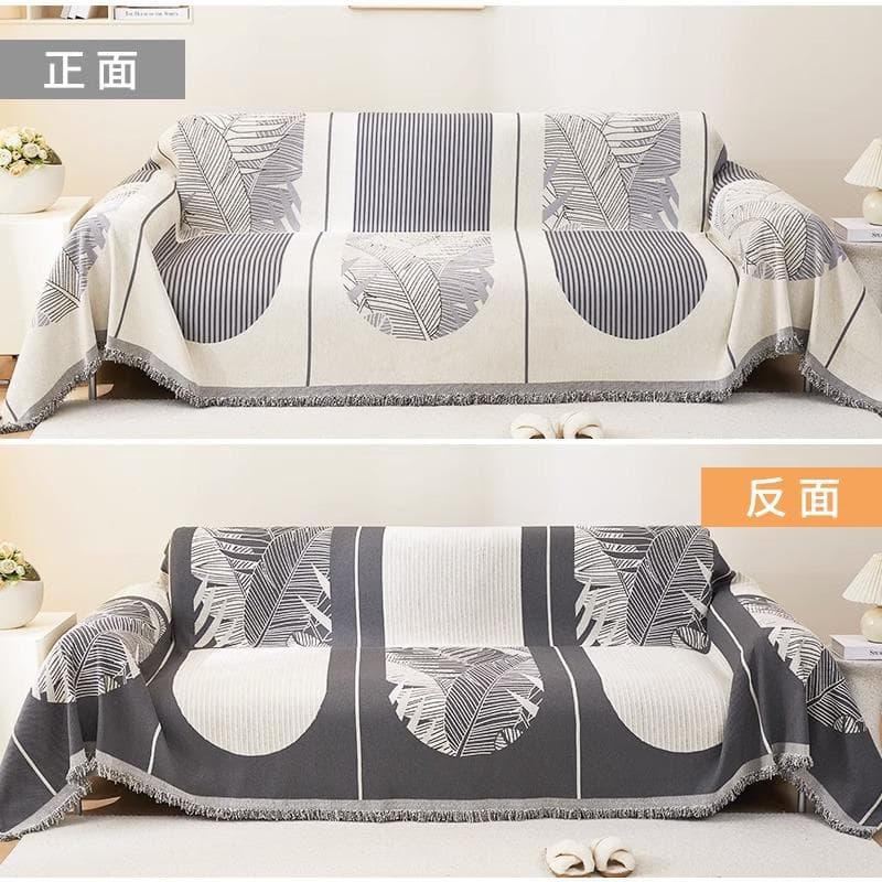 Chenille Sofa Cover Cloth Tassels Universal One Piece Cushion Delicate Skin Friendly Blanket Backrest Can Be Used on Both Sides 180x130cm1pcs
