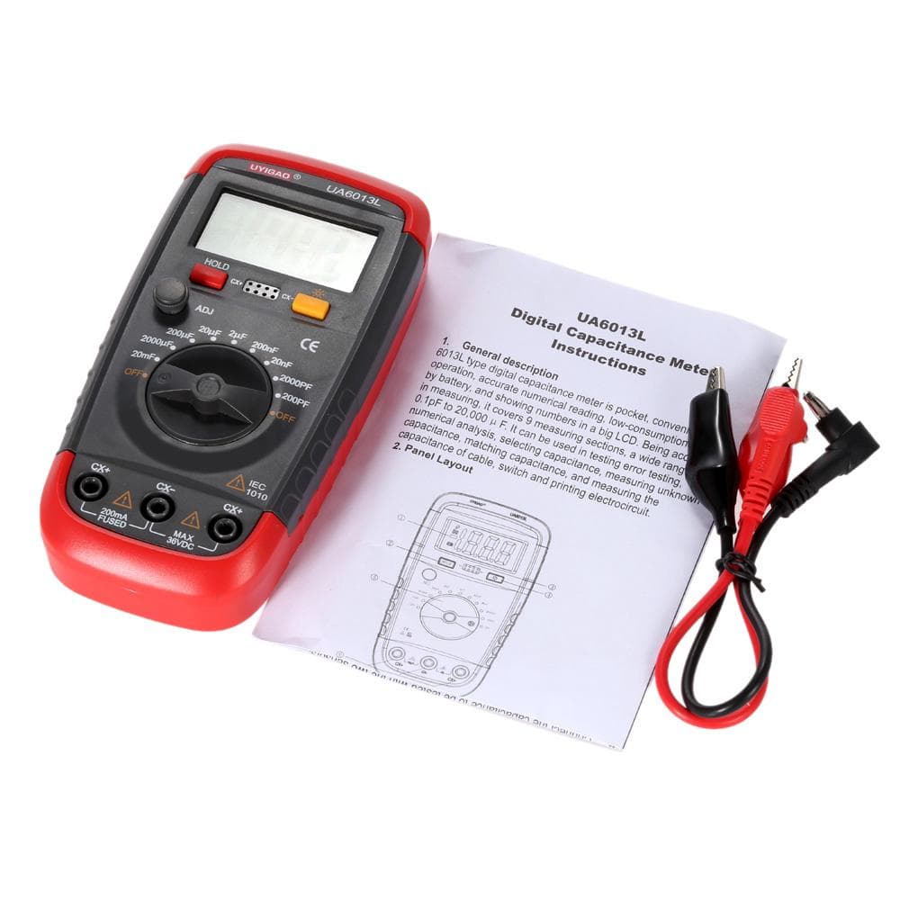 UYIGAO Handy Digital LCD Capacitor Capacitance Meter Tester Measuring Tool