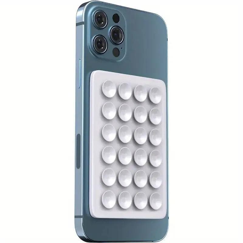 Silicone Suction Phone Holder Mat Multifunctional Suction Cup Wall Stand Square Anti-Slip Single-Sided Case Mount Back Sticker white