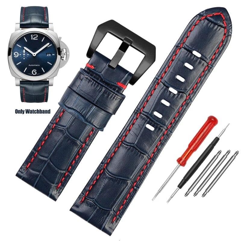 High quality Waterproof Watch band For Panerai PAM688 441/1313 Cowhide Leather Men's blue Watch Strap accessories 22MM 24mm 26mm 22mm