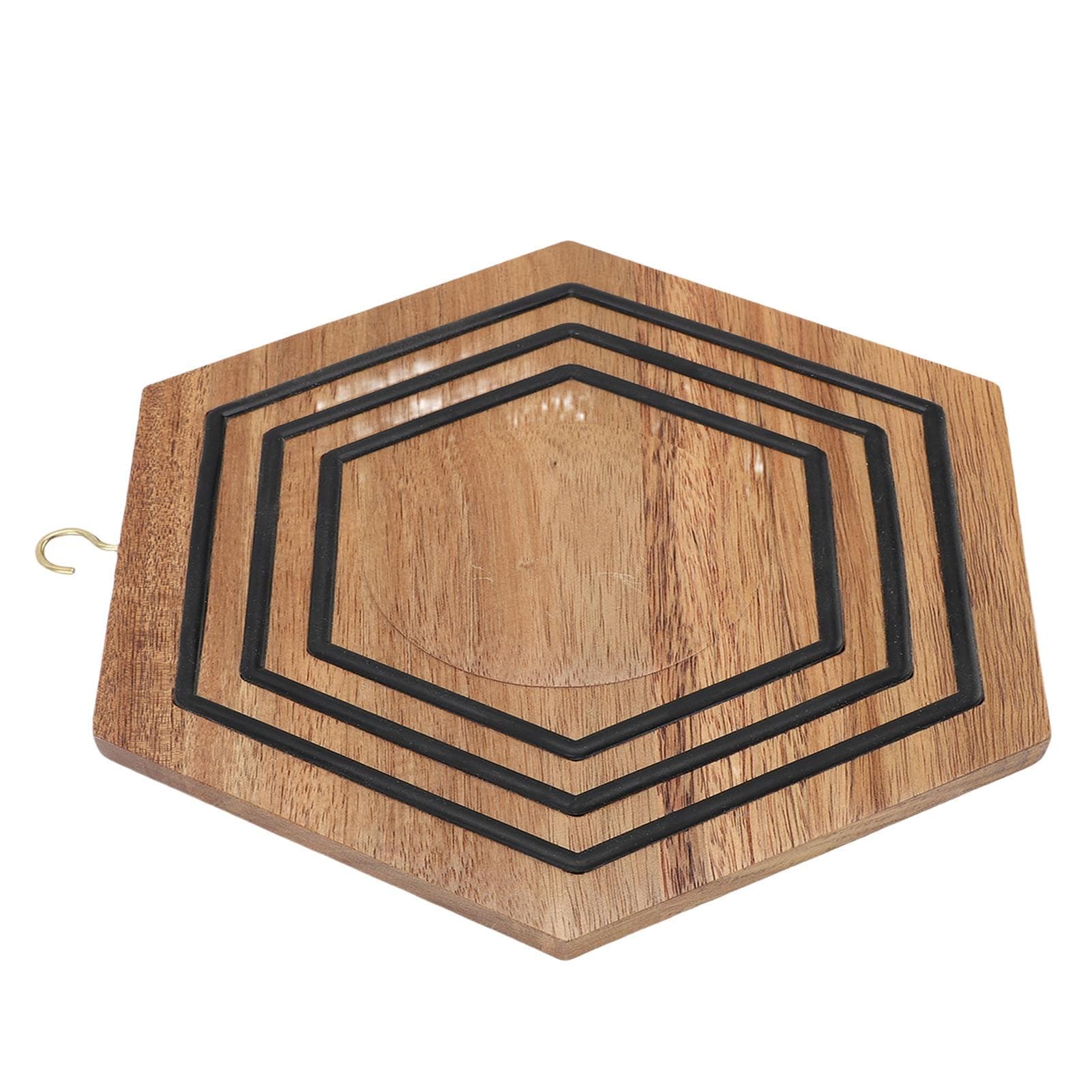 Magnetic Wooden Trivet Hexagonal Wooden Pot Holder Non Slip Pot Cushion for Frying Pans Plates