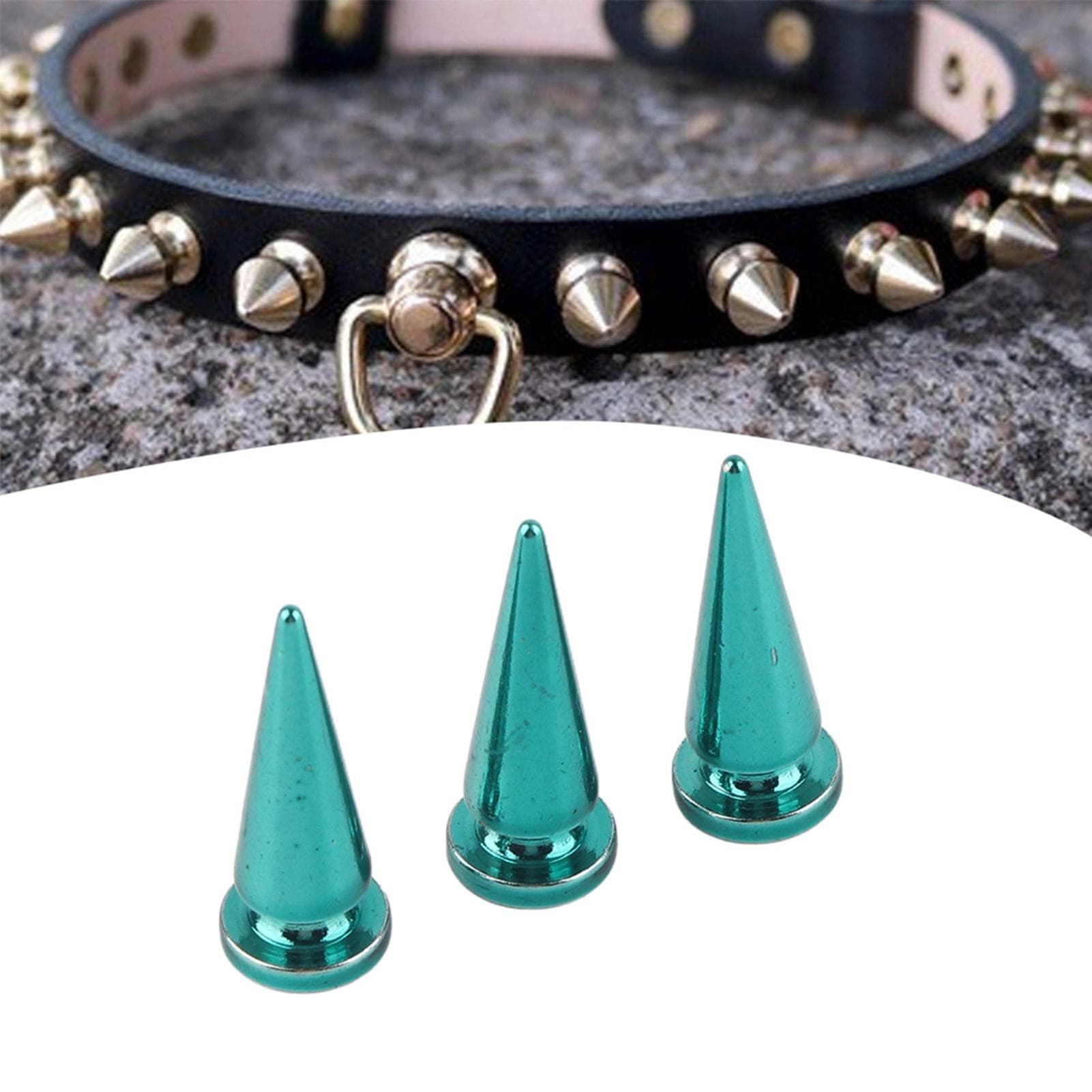 10set 10*26mm Copper Bullet Rivet Metal Stud with Screw Set for DIY Leather Bag Shoe(Blue) blue