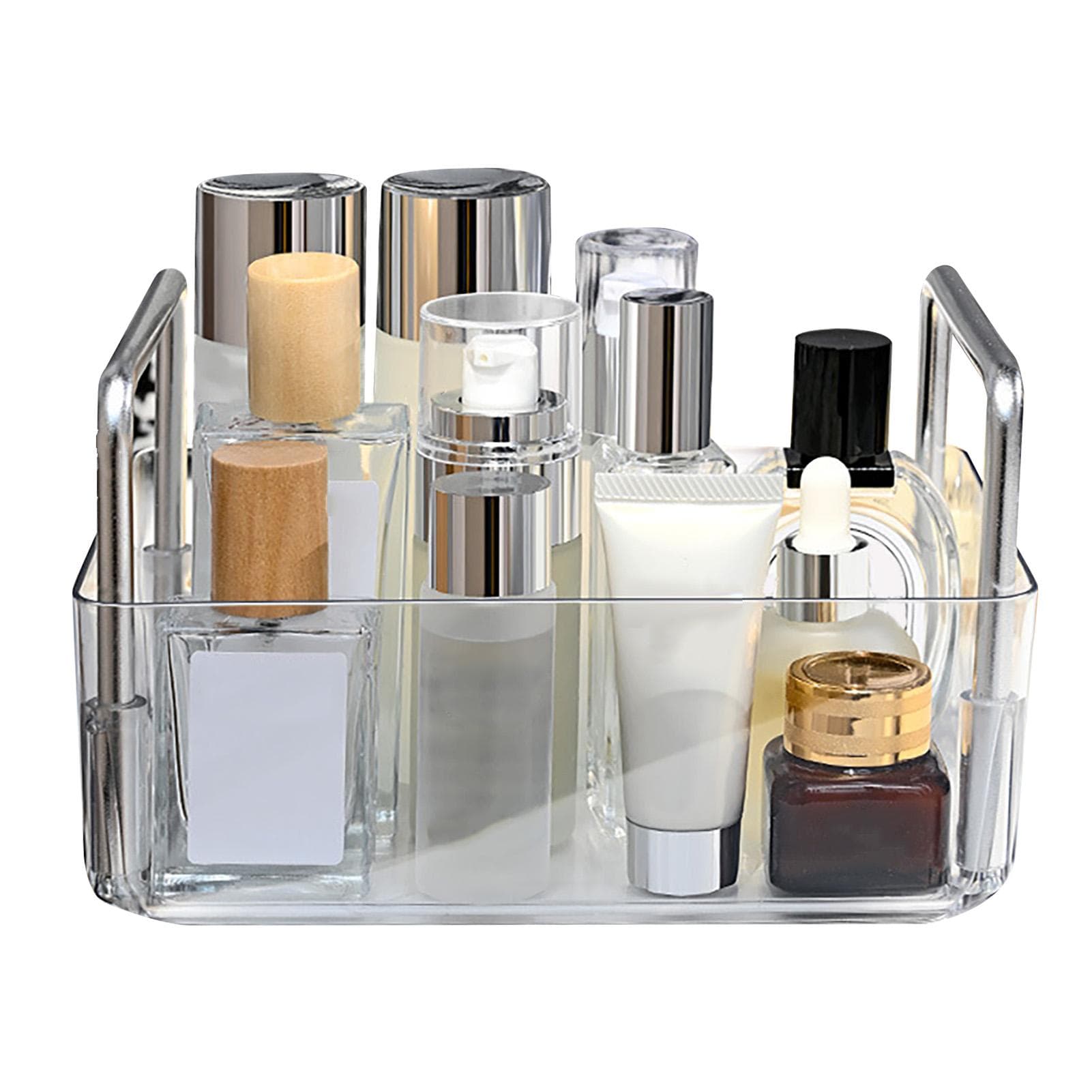Open Storage Box Organizer Bin PET Large Capacity Easy Access Portable Handle Storage Basket for transparent