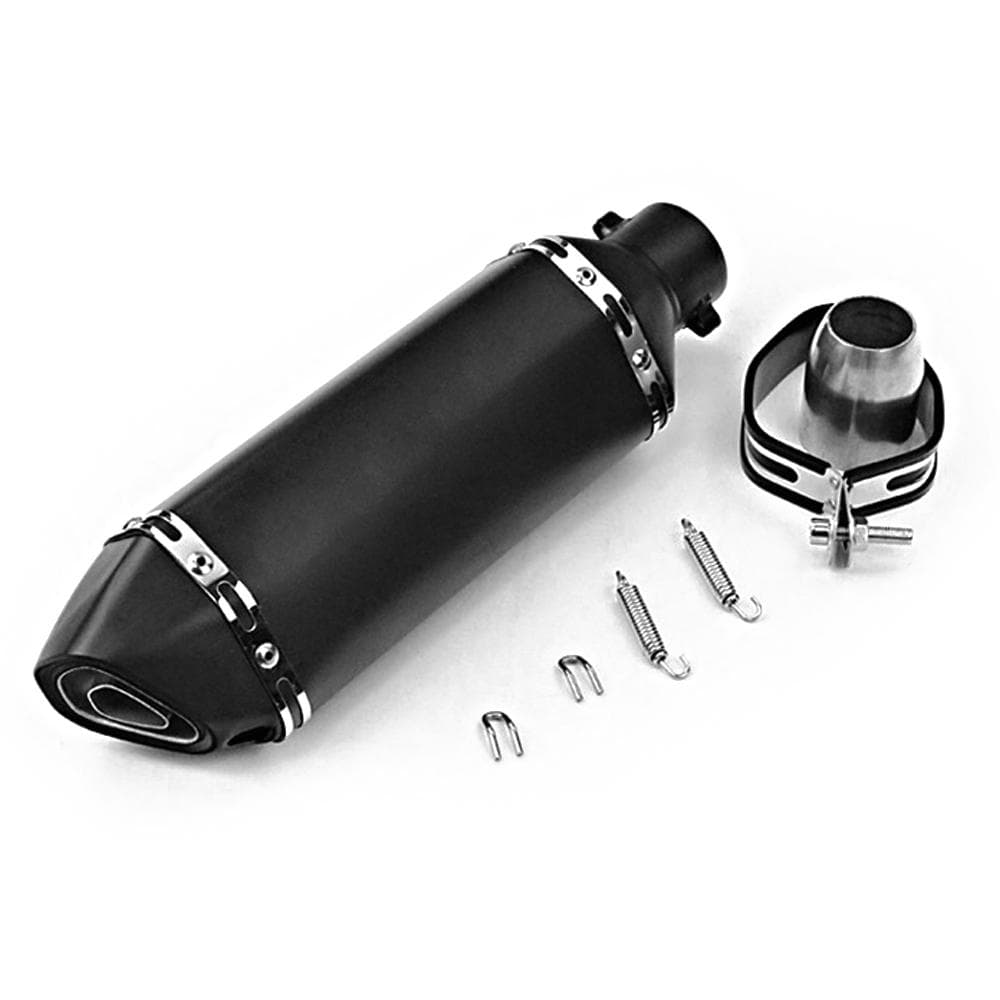 38-51mm Universal Exhaust Muffler Pipes Slip on Silencer Stainless Steel Tail Tube High Temperature black