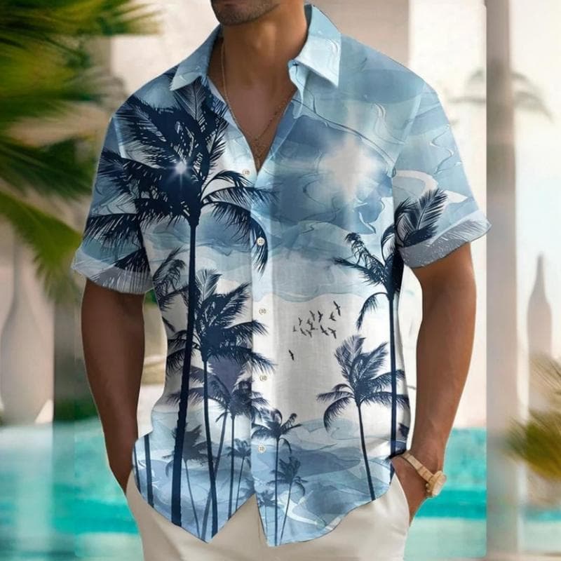 3d Beach Flower Print Hawaiian Shirts 2025 Men's Shirt Summer Daily Casual Short Sleeve Shirts For Men Loose Oversized Clothing 3XL