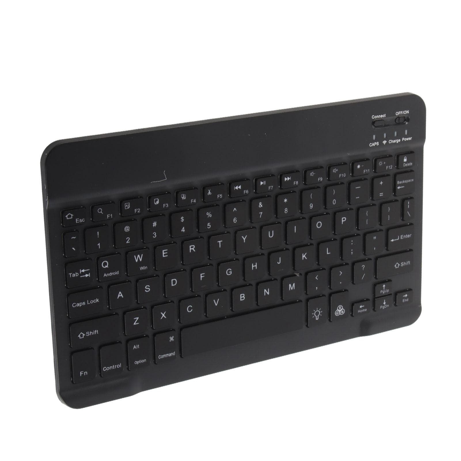 Bluetooth Keyboard 78 Keys RGB Backlit Ultra Slim Silent Portable Wireless Keyboard for Smart black