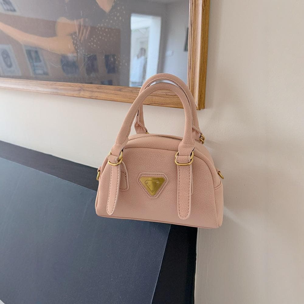Carrying Bowling Ball Bag Women's Spring Chic High Look Horizontal Commuter Crossbody Bag pink