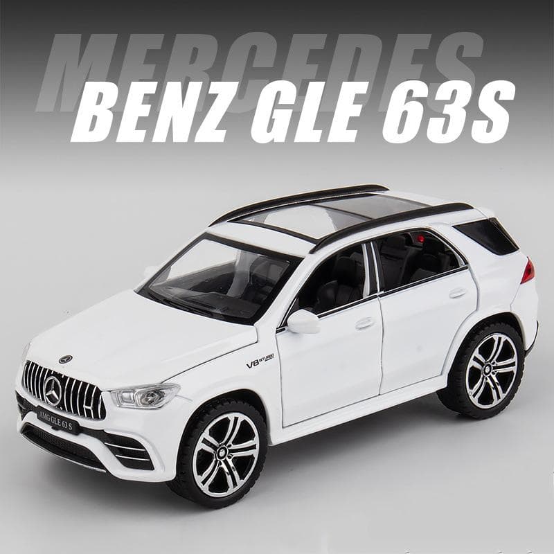 1/32 Scale Benz AMG GLE 63S SUV Toy Car,Alloy Diecast Pull Back Car Model with Light and Sound Toy Vehicles for Kids Boys 1/32-15.4x6.8x6cm white
