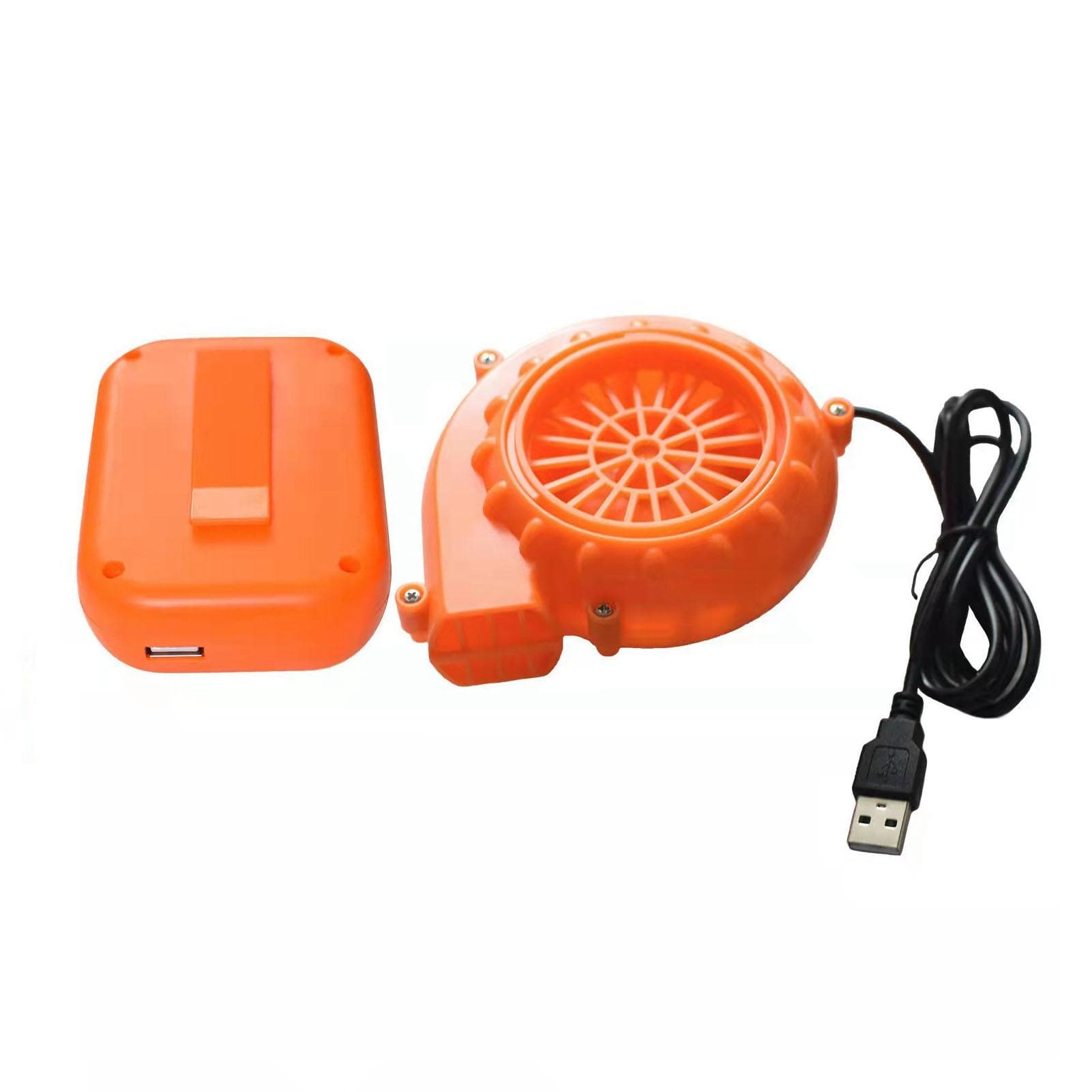 Mini Fan Blower USB Charging Mini Blow Up Blower with Battery Box for Inflatable Game Clothing
