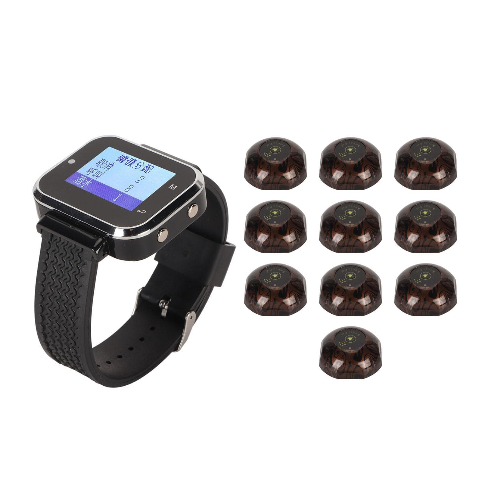Wireless Waiter Calling System 1 for 10 Vibration Buzzer Alert Rechargeable Restaurant Pager System UK Plug