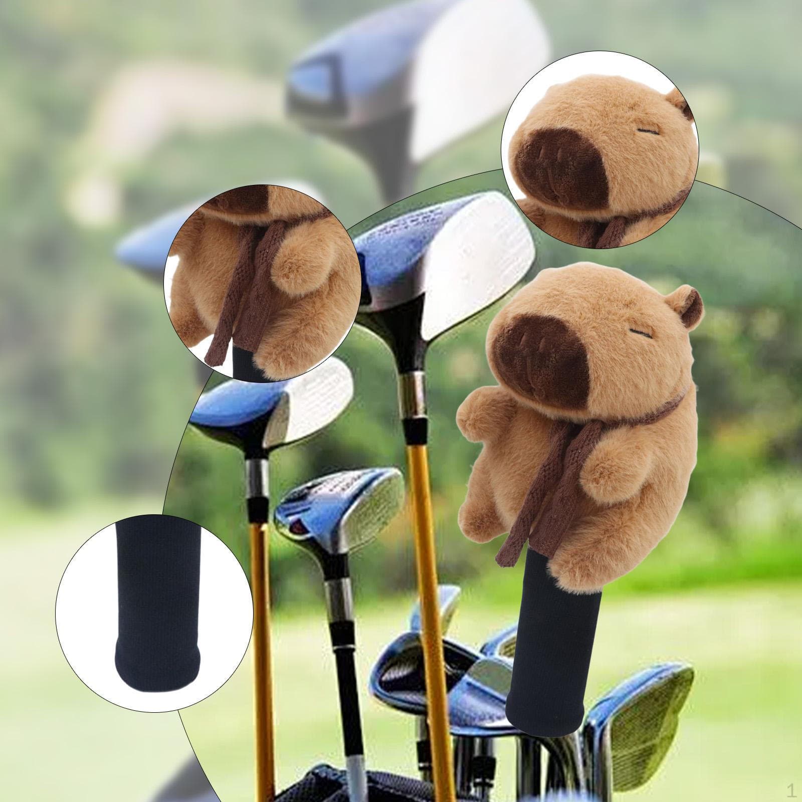 Capybara Plush Cover for Fairway Wood Golf Club, Scratch Protection Sleeve Style C