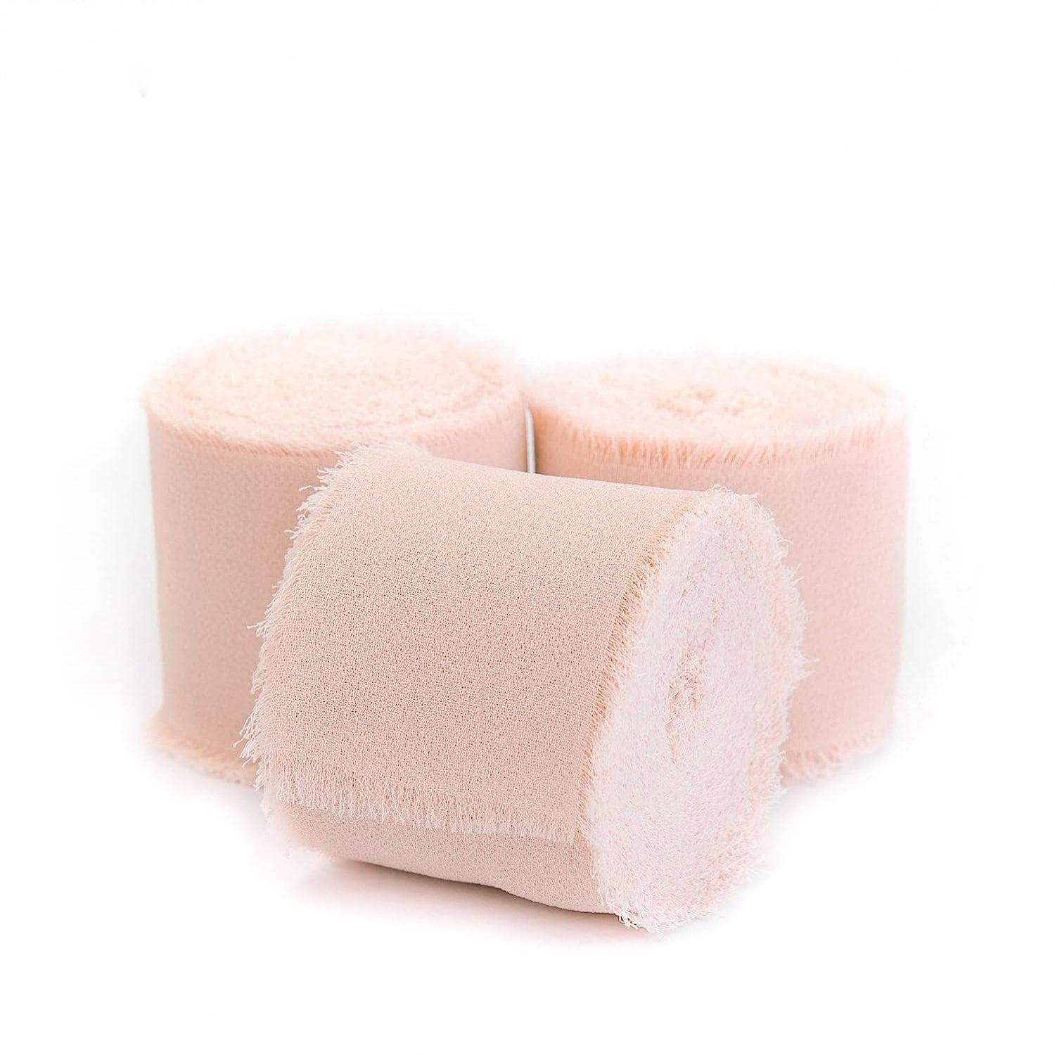 5m/Roll Frayed Silk Ribbon Edged Wrinkle Chiffon Handmade Ripped Wedding Party Flower Bouquet Gift Packing Decorations DIY Craft light pink