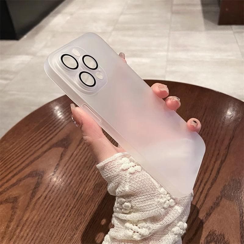 Applicable To IPhone 16 Matte Semi-transparent Mobile Phone Case Apple 15 ProMax Ultra-thin Soft Silicone Anti-fall 14 Protective Case iPhone11pro white