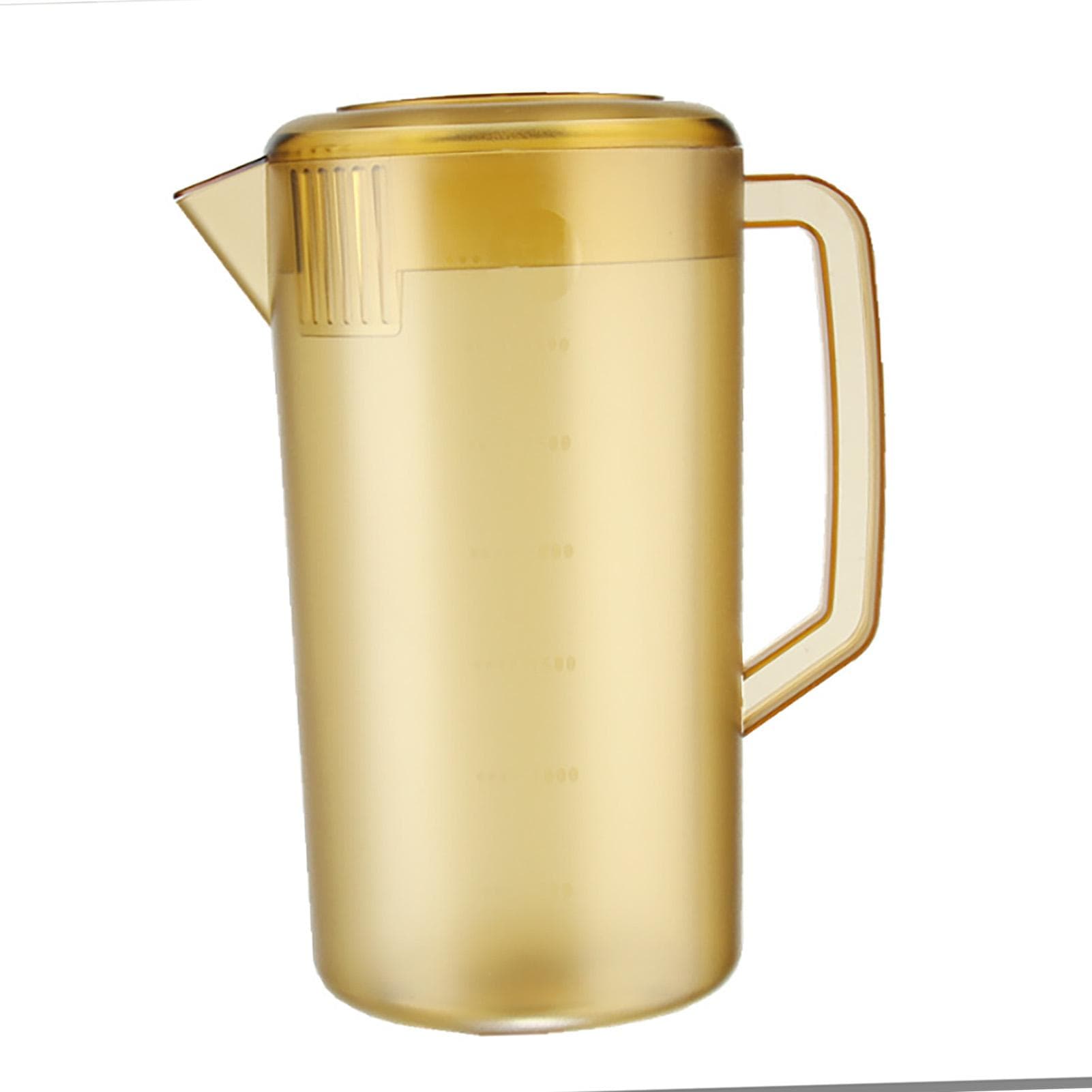 Water Pitcher PC Plastic High Temperature Resistance Frosted Kettle Mix Drinks Water Jug with Scale dark brown