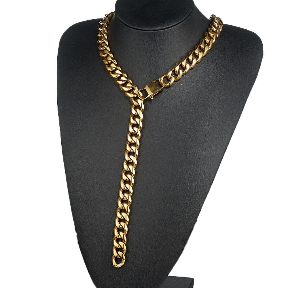 Men Hip Hop Chains Necklaces Stainless Steel High Quality XXXtentacion Style Miami Cuban Chain Necklace Male Jewelry Gift 13MM,40CM