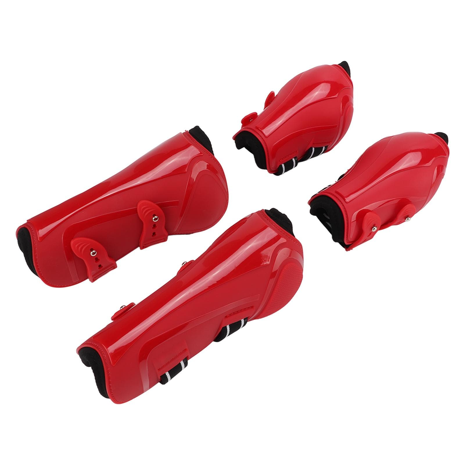 4Pcs Horse Tendon Boots Set Soft Breathable Anti Slip Adjustable PU Shell Tendon Guard Boots for Medium
