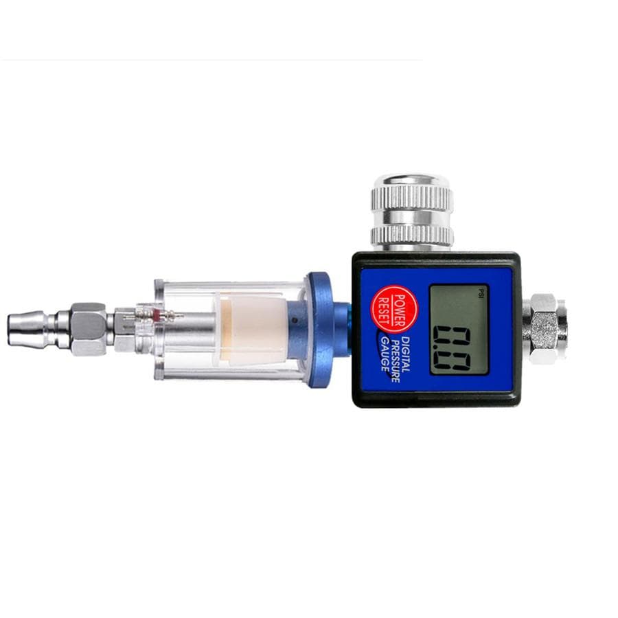 1/4  Spray Gun Digital Paint Air Pressure Regulator Gauge Water Trap Filter Tool