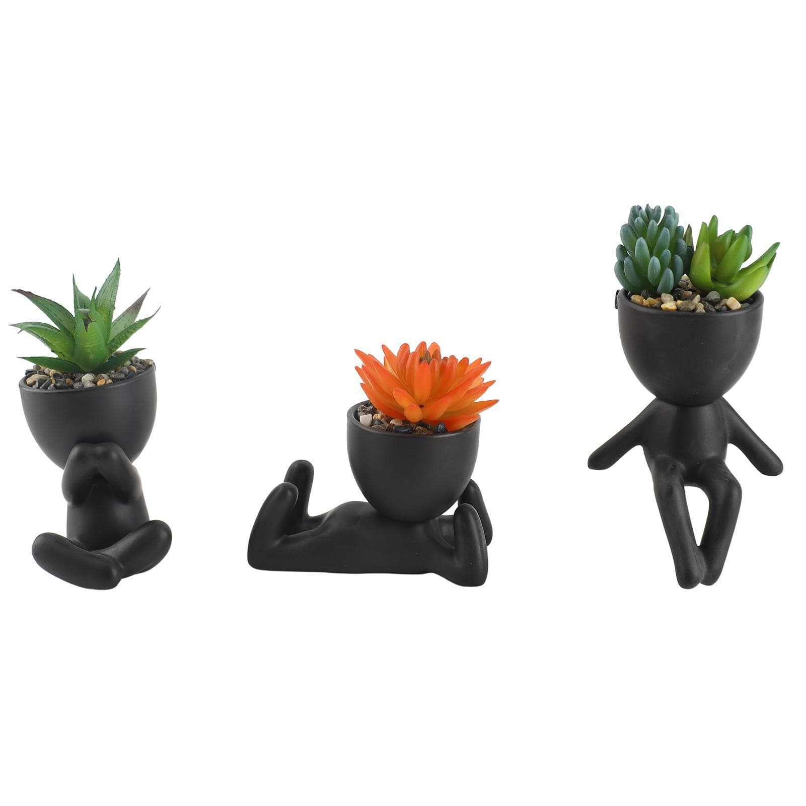 Cute Figure Flower Pot Modern Decorative Ceramic Succulent Planter Pot for Home Garden Decor
