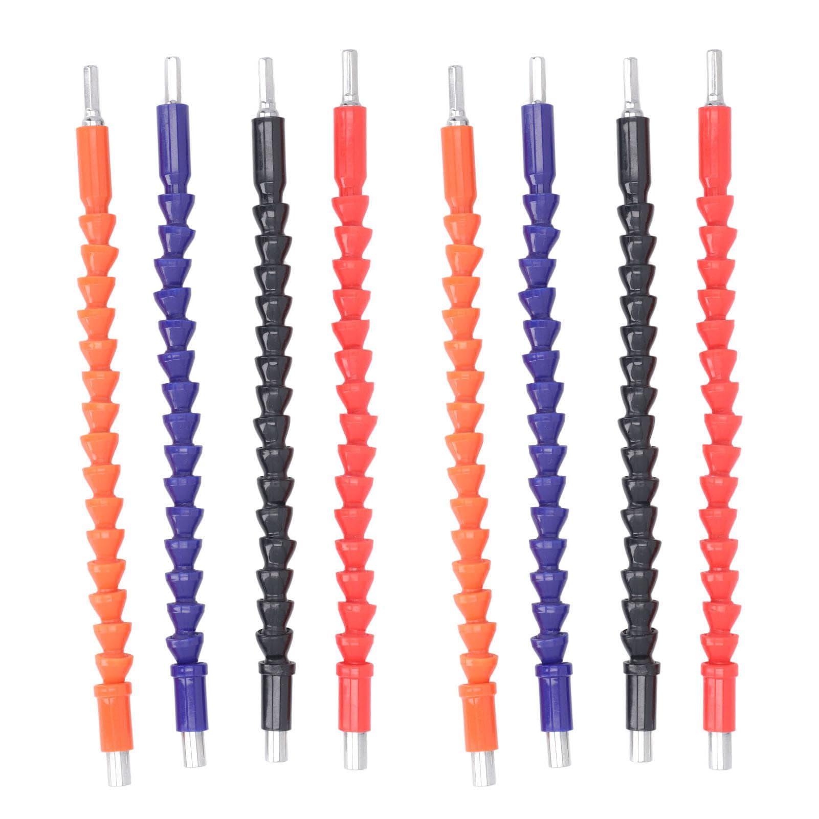 8pcs Flexible Shaft Extension Bits 295mm Bendable Hex Soft Shaft Drill Bit for Computer Chassis