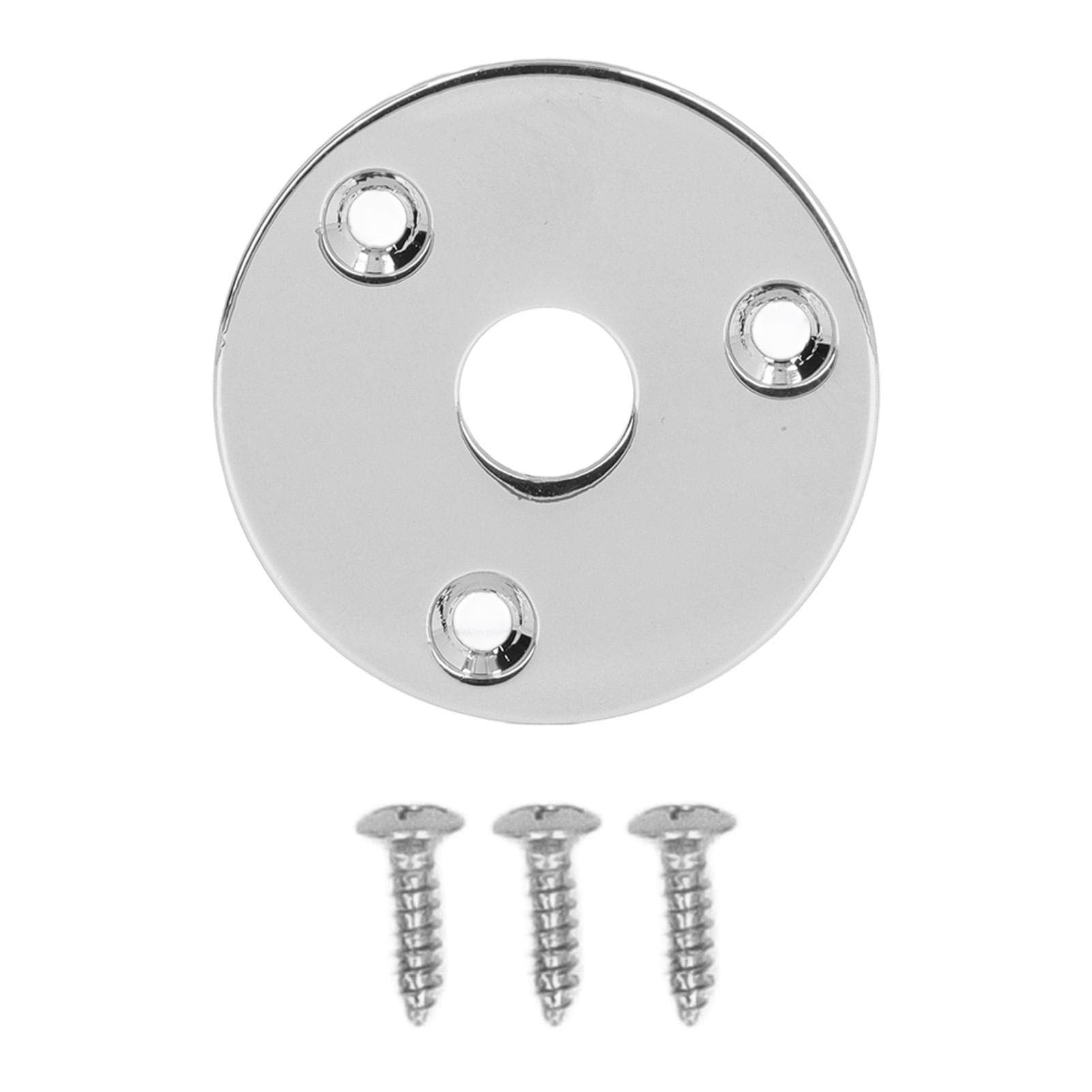Guitar Jack Socket Plate Round Metal Input Output Cover Replacement Hardware for Bass with Mounting
