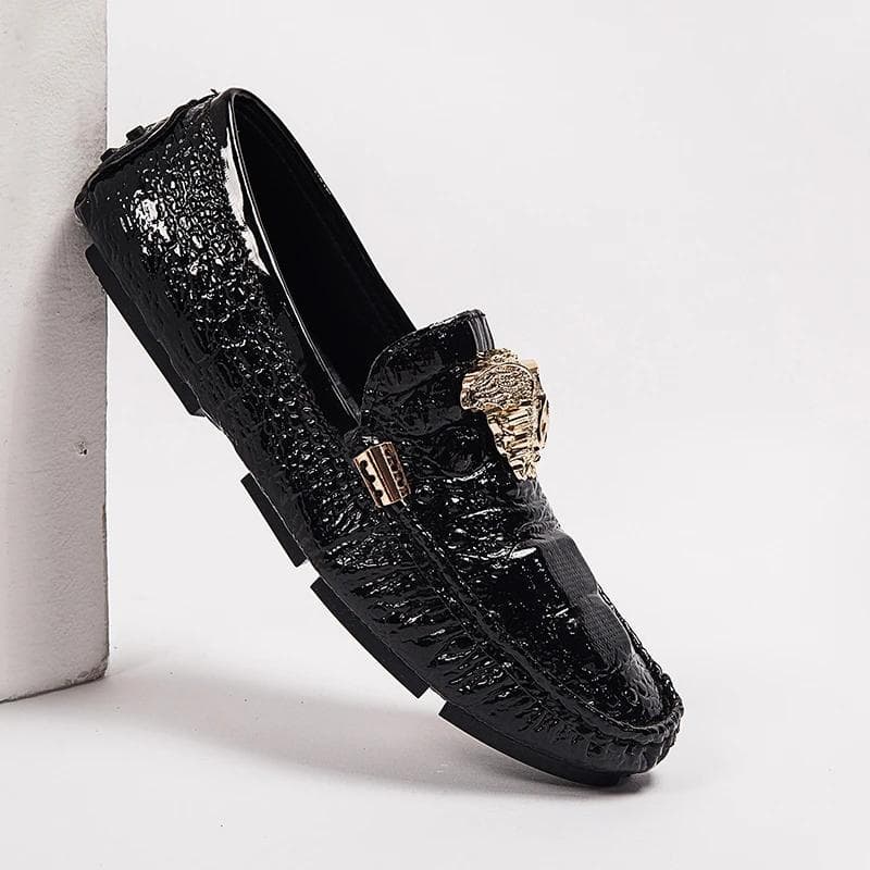 Ladies Moccasin Loafers Casual Shoes High Quality Men's Leather Shoes Snake Pea Shoes Spring Summer Leather waterproof 45