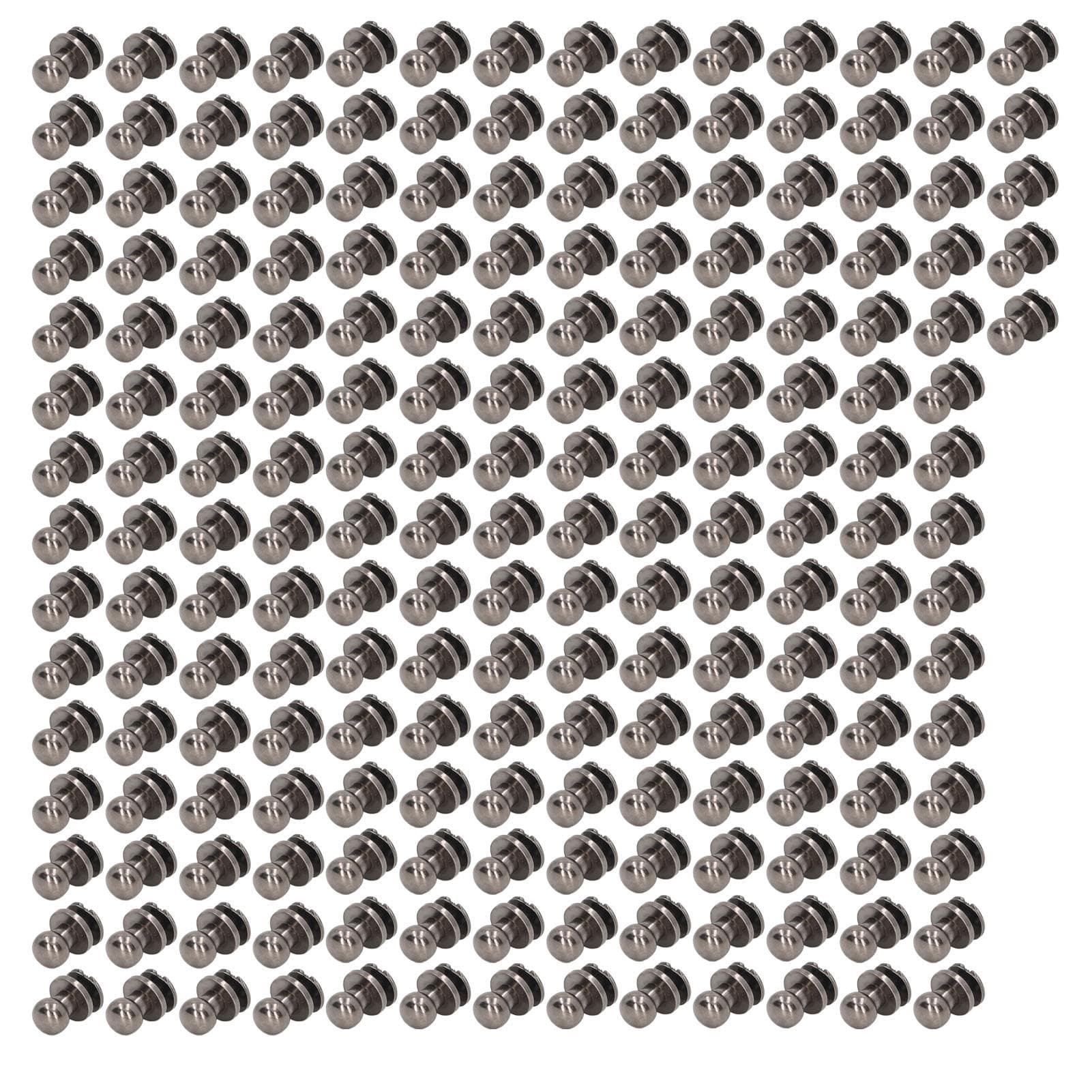 200 Sets Monk Rivet High Gloss 8x6mm Exquisite Workmanship Leather Chicago Screws Nail for DIY black