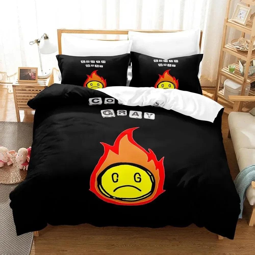 3D Print Singer Conan Gray Bedding Set Duvet Cover Bed Set Quilt Cover Pillowcase Comforter king Queen Size Boys Adult Bedding EU Single 135x200cm