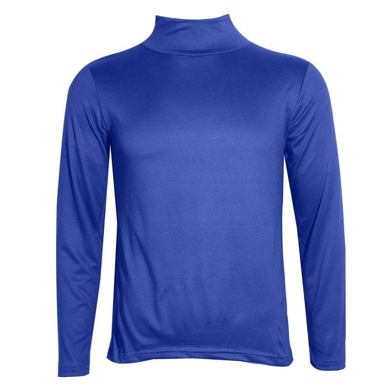 Men Tops Fashion Casual Slim Fit Male Basic Turtleneck Spring Autumn High Collar Pullover Bottoming Plain T-shirt Soft Warm Long Sleeve Man Knitwear M royal blue