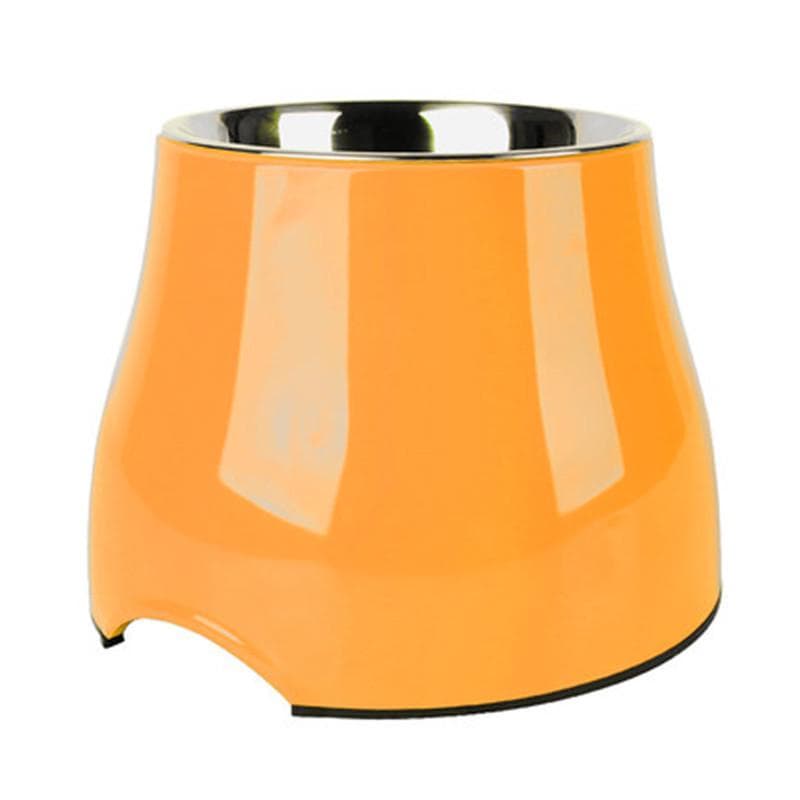 Premium Dual-Purpose Stainless Steel Elevated Dog Bowl for Small to Medium-Sized Pets Orange