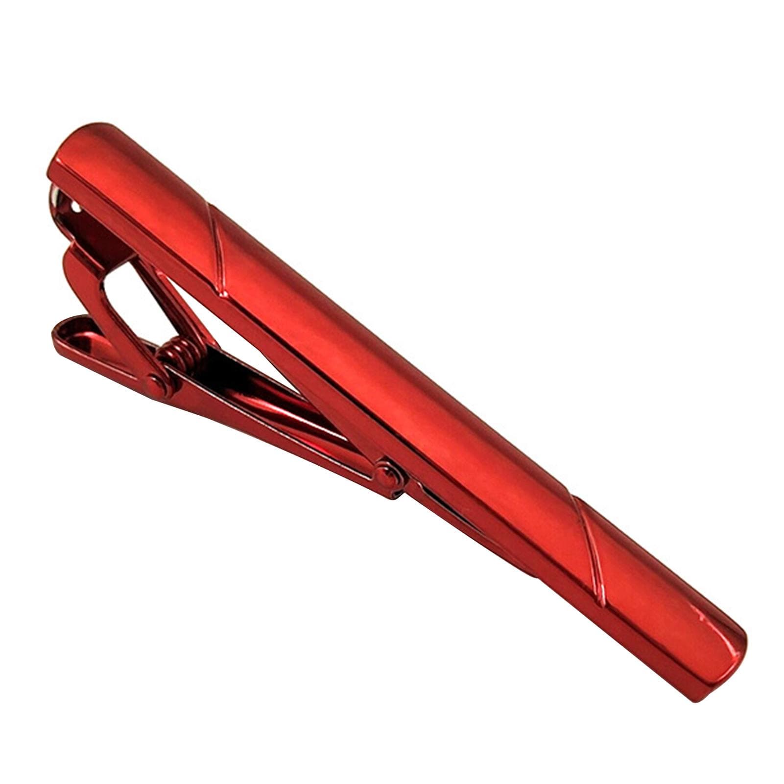 Tie Clip Men's High-end Fashion Classic Business Wedding Simple Collar Clip Suit Tie Accessories red