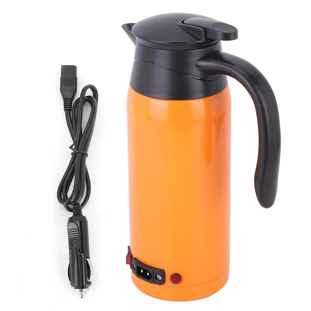 800ml 12V 24V Large Capacity Portable Electric Kettle Water Heating Mug for Truck Car UseOrange orange