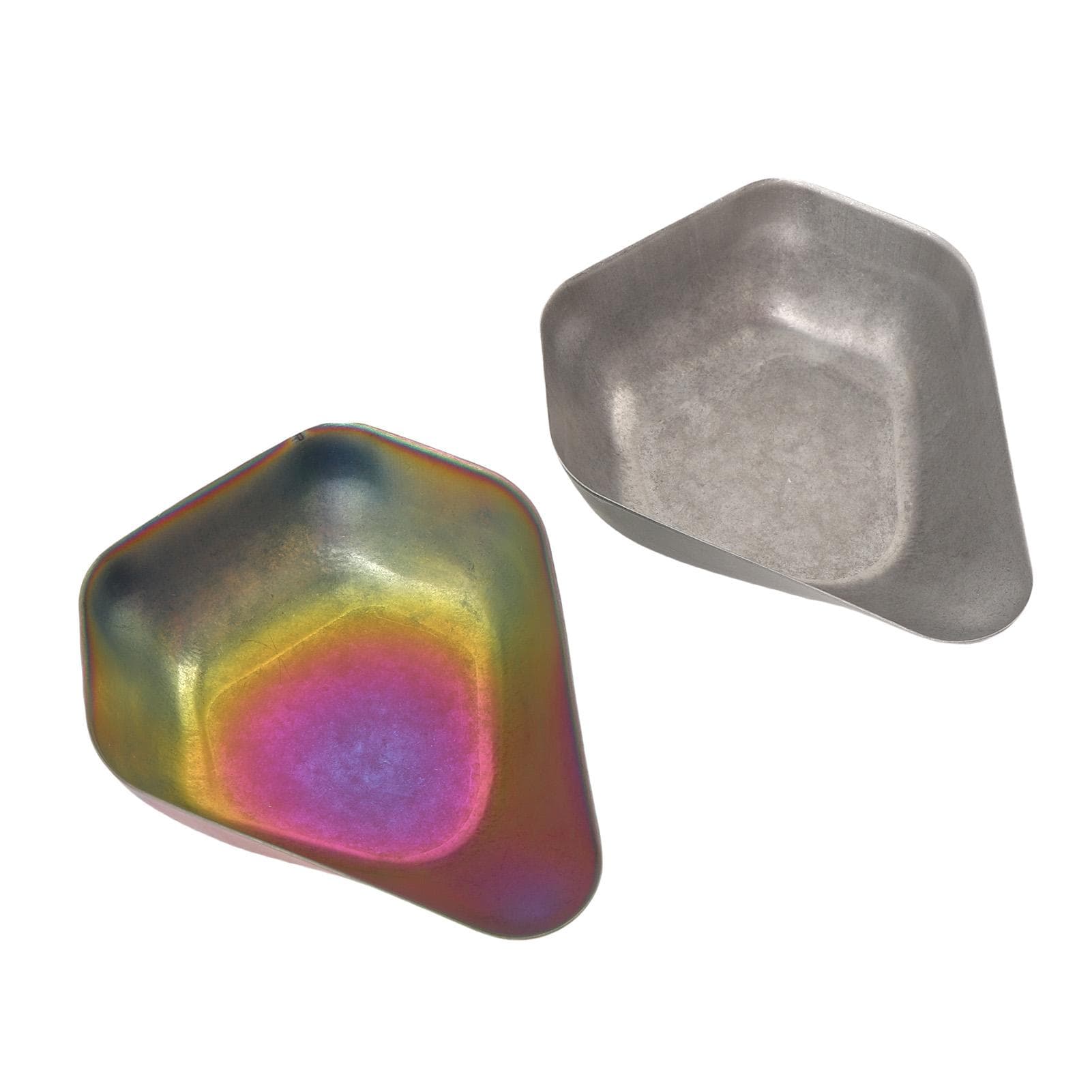 2PCS Coffee Bean Dosing Cup Stainless Steel Coffee Bean Weighing Tray Coffee Powder Spoon Colorful L(for 6.5-9kg)