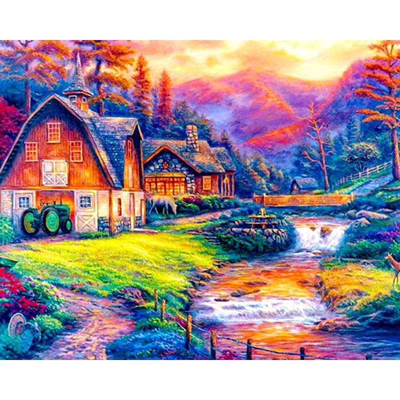 5D DIY Diamond Painting Scenic hut Embroidery Cross Stitch Rhinestone Mosaic Home Decor 20X30CM