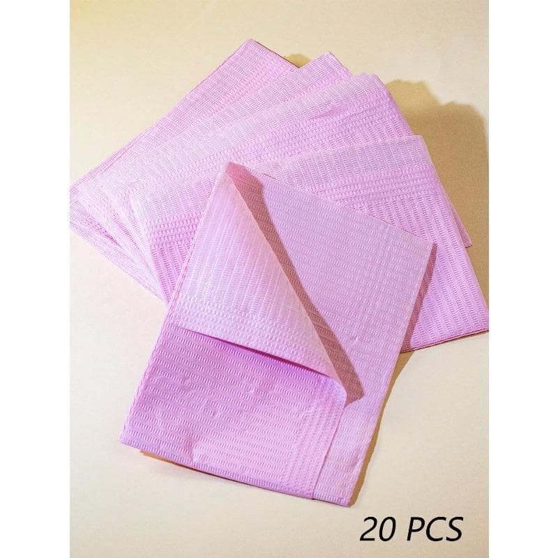 20 PCS Disposable Manicure Tablecloths Waterproof, Oil-Proof Penetration-Proof Foldable Manicure Table Pads For Salon Practice Manicure Table Cover pink