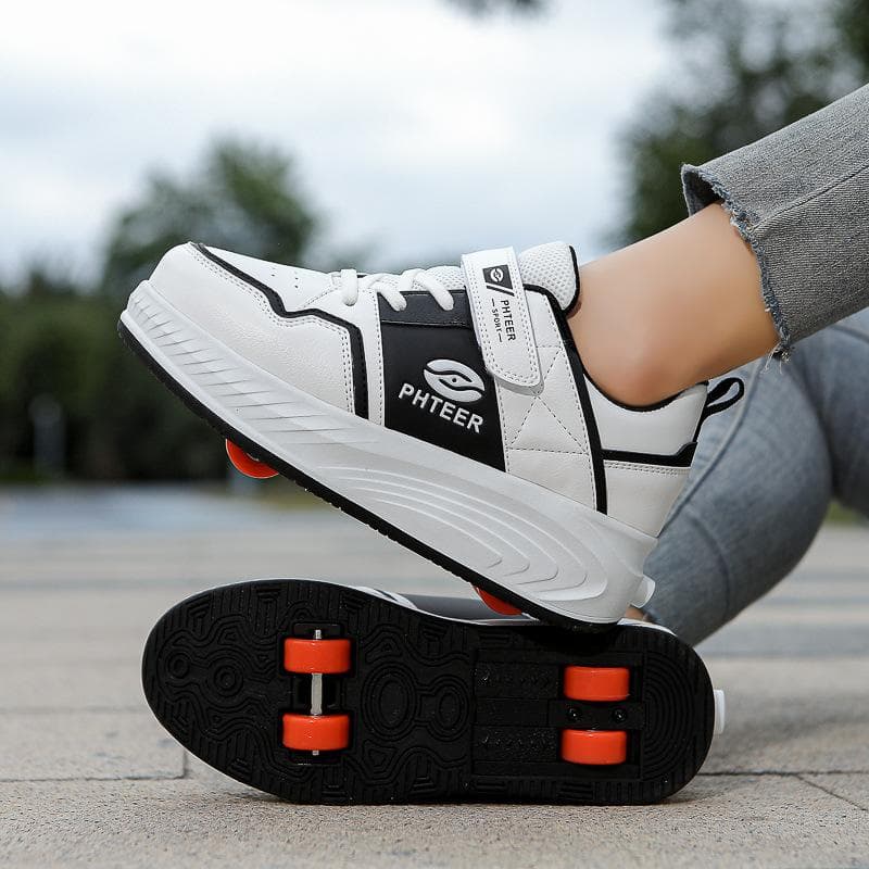 New Children's Runaway Shoes Roller Skating Boys Four-Wheel Runaway Shoes Student Deformation Skates Girls Wheel Shoes Automatic 40