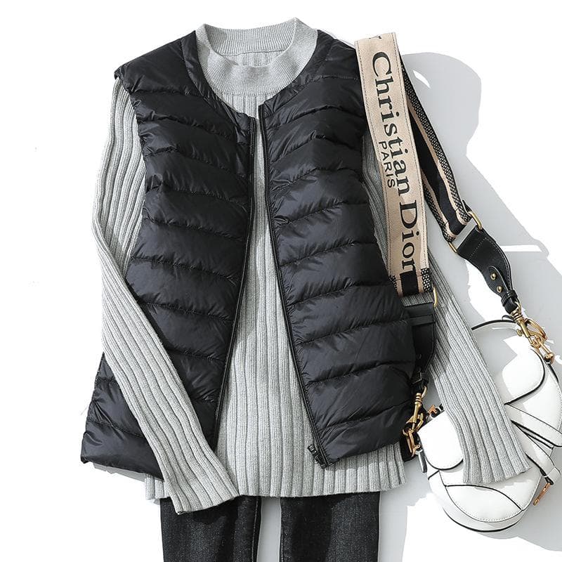 Women's Ultra Light Down Vest Lightweight Waistcoat Female Windproof Warm White Duck Down Sleeveless Down Jacket Coat 6XL