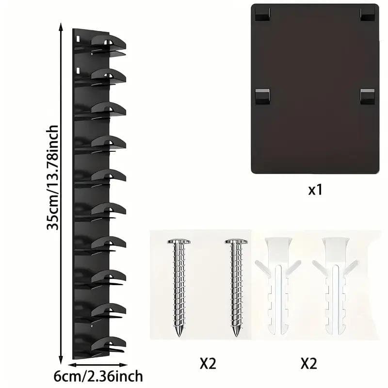 1pc Space-Saving Hat Organizer For Baseball Cap Wall Mount Versatile Display Storage Rack For Door Closet black