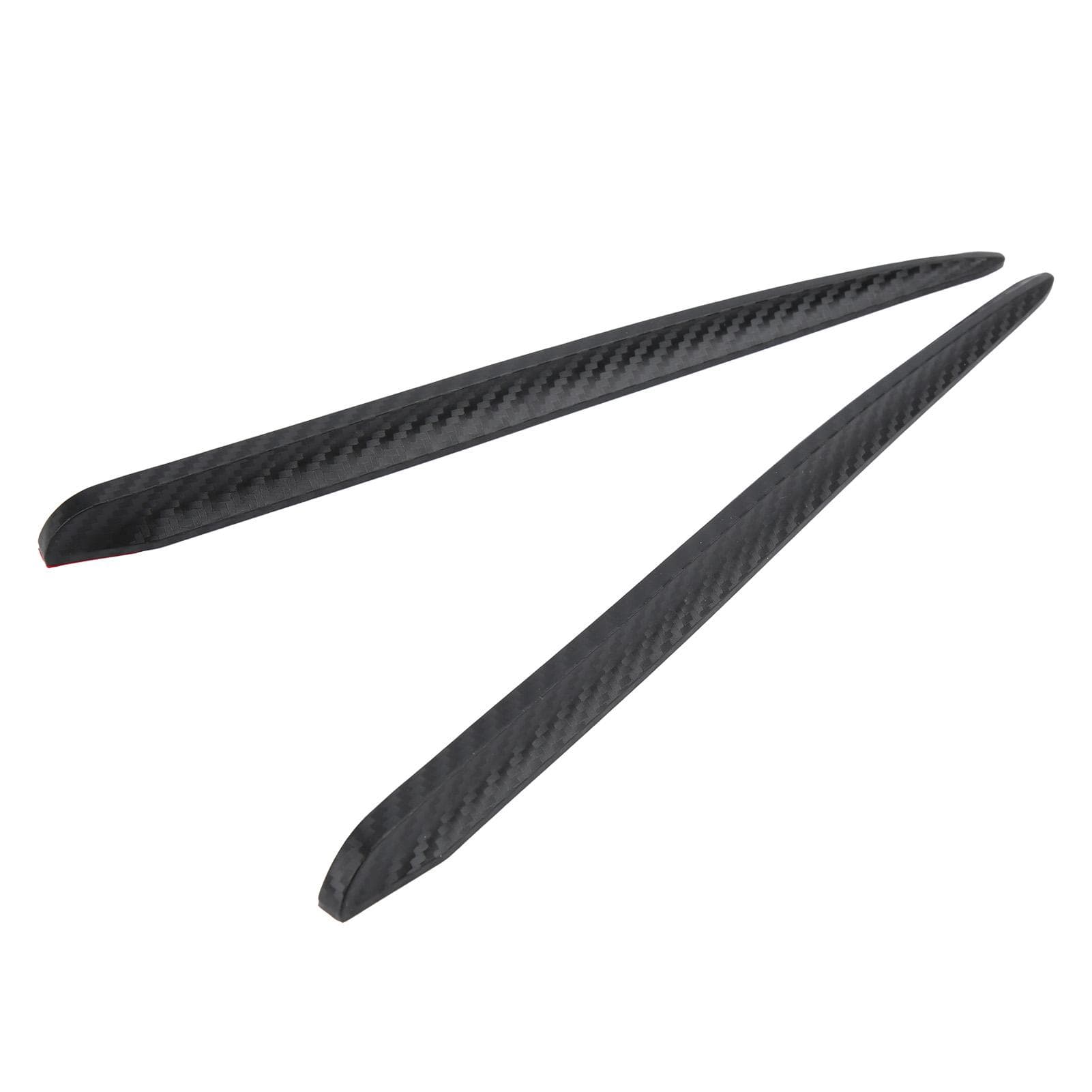 2PCS Front Bumper AntiScratch Strip Protector Corner Guard Rubber Carbon Fiber Color Universal for