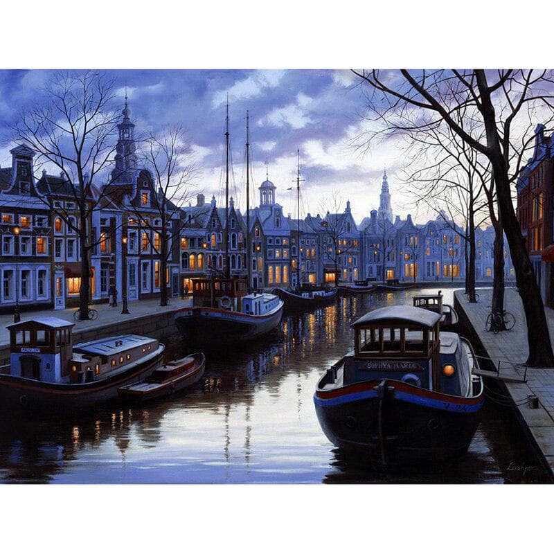 Diamond Embroidery Beautiful Village DIY Diamond Painting Cross Stitch Drill Mosaic Decor Paintings 20X30CM