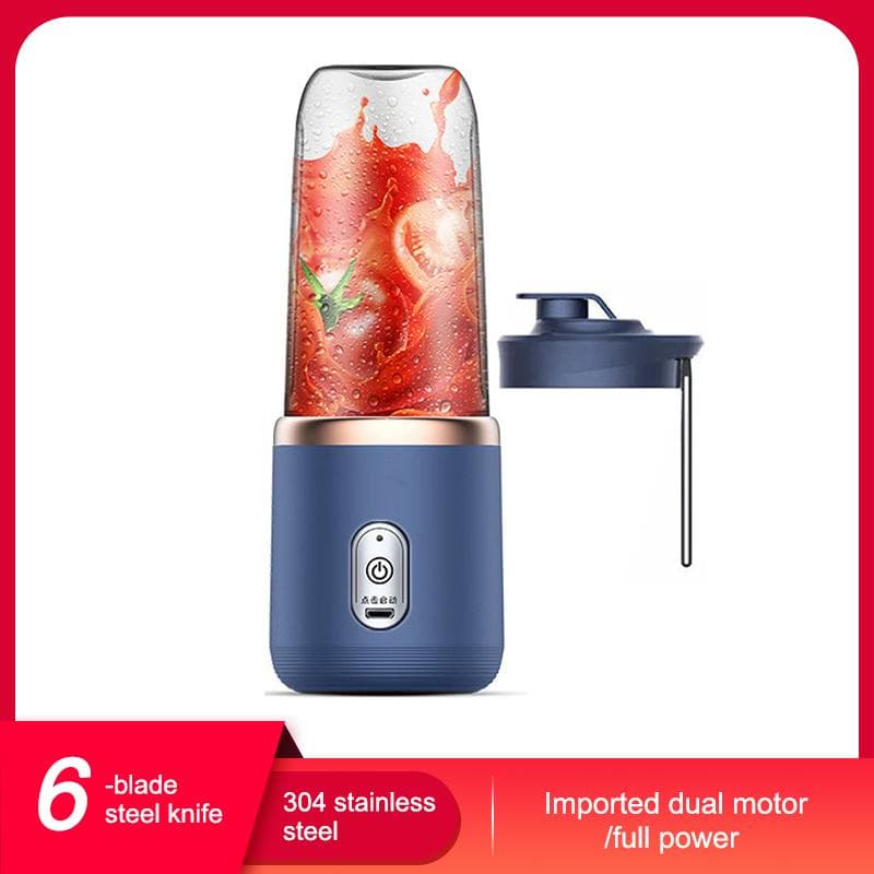 Juice Extractor Portable USB Charging Small Juicer Student Home Use Multifunctional Stirring Juice blue