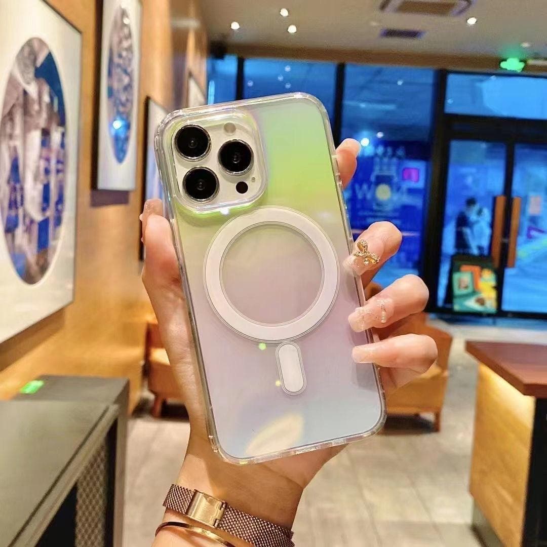 Colorful Magnetic Phone Case Suitable for IPhone14ProMax Gradient Protective Case Apple 15 Acrylic Apple 15Plus