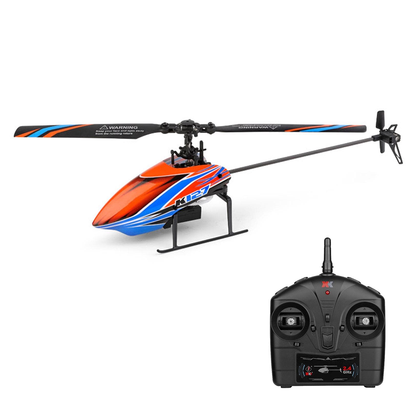 WLtoys XKS K127 RC Helicopter Remote Control Helicopter for Beginners 6-axis Gyro Single Blade RC 1 battery multicolour