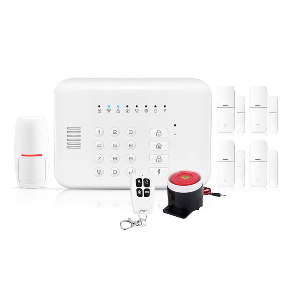 Security Alarm System  Kit Auto Dial GSM+WiFi Home Security Wireless Alarm System GSM Home Security S6615US-4