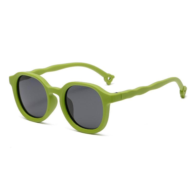Trendy Retro UV Protection Silicone Kids Sunglasses Outdoor Sunshade Fashionable Children Eyewear 23029