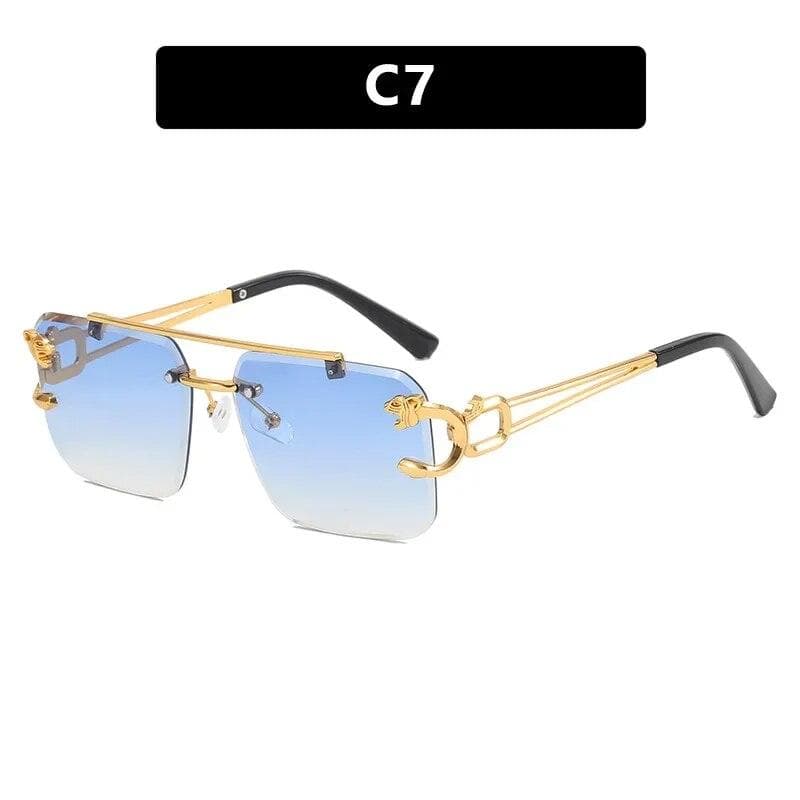 Luxury Brand Designer Square Sunglasses Vintage Rimless Gradient Sun Glasses Fashion Retro Mirror Shades Eyewear Oculos De Sol