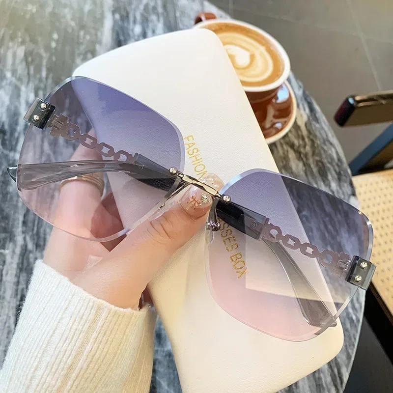 New Square Sunglasses Women Designer Colorful Sun Glasses Female Rimless Round Outdoor Eyewear Fashion UV Protection Other