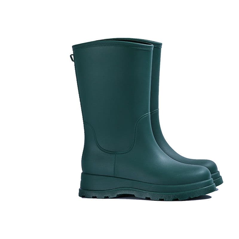 High Tube Rain Boots for Women, Fashionable Outerwear, Anti Slip, Waterproof, Wear-resistant Integrated Rubber Shoes, Long Tube Soft Soled Rain Boots 40