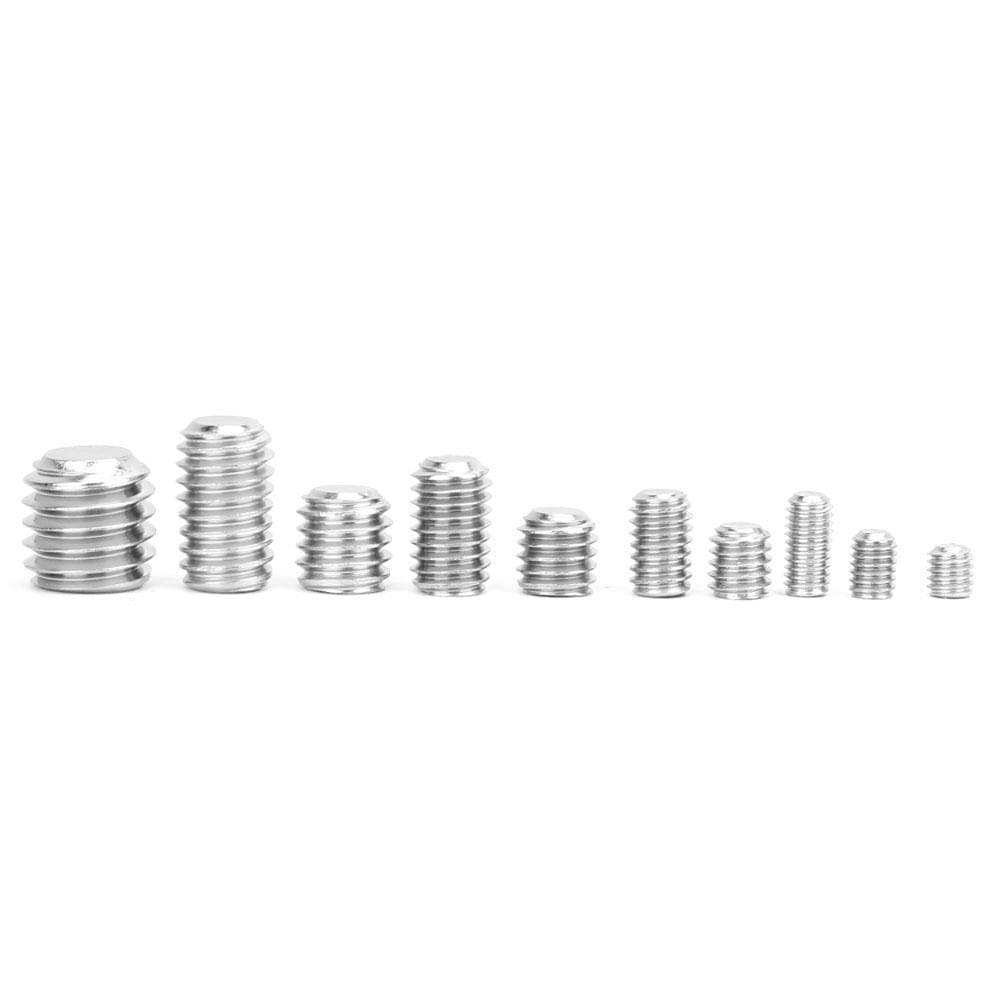 300Pcs Set Screws Set Stainless Steel Hex Socket Headless Fasteners Hardware Tool