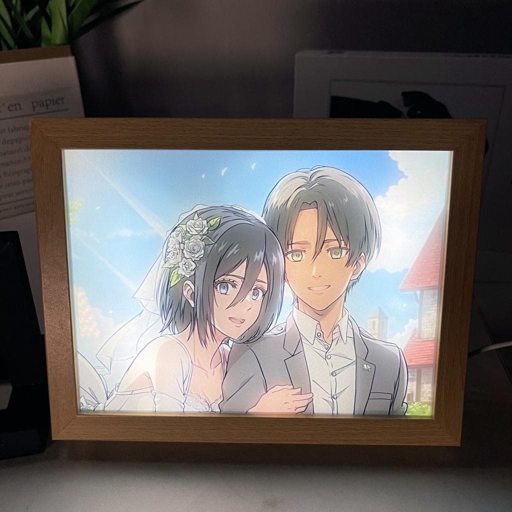 Attack On Titan LED Night Light Levi Mikasa EREN Light Painting