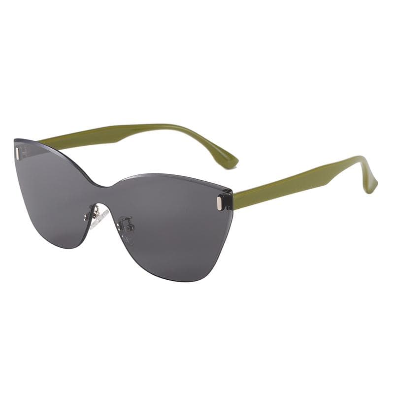 New Frameless Cat Eye Sunglasses Women Fashion Flat Lens High End UV Protection Sun Glasses 77185